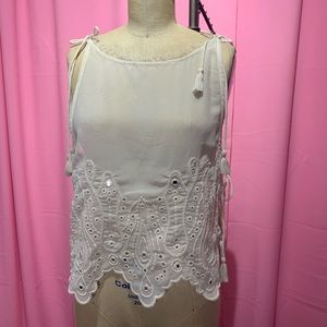 Bershka chiffon embroidery top